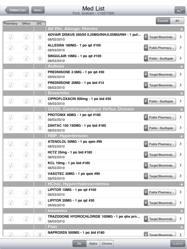 The Med List on the iPad